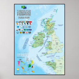 Poster Les six nations celtiques carte multilingue