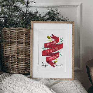 Poster Les soirées festives Fêtes de Noël personnalisée