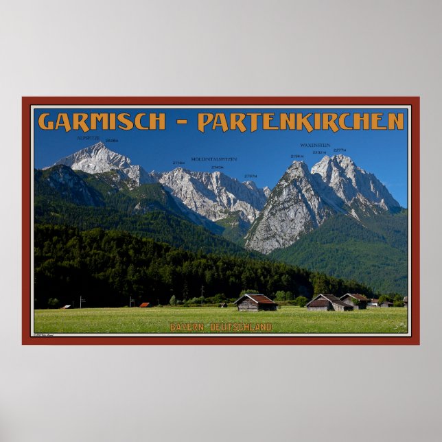 Poster Les sommets au-dessus de Garmisch (Devant)