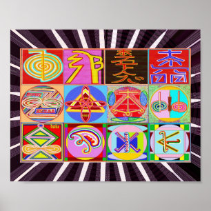 Poster Les symboles du maître curatif de REIKI Karuna
