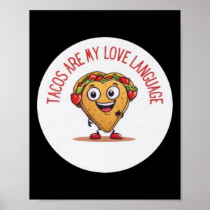 Poster Les Tacos Sont Mon Langage D'Amour Drôle Mexicain
