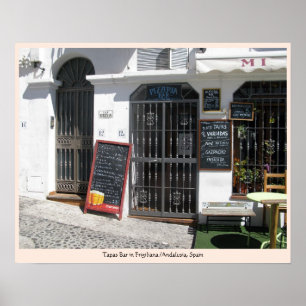 Poster Les Tapas barrent à Frigiliana/en Andalousie,