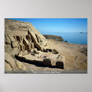 Poster Les temples d'Abu Simbel, désert de l'Egypte