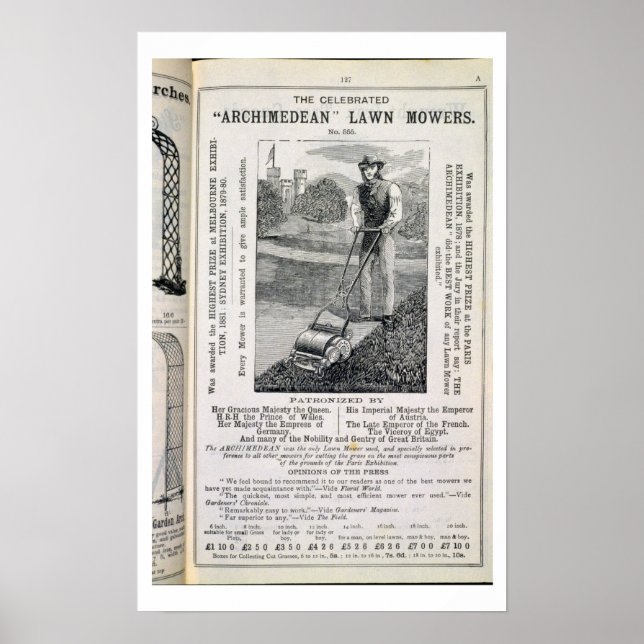 Poster Les tondeuses à gazon "Archimède", célébrées par (Devant)