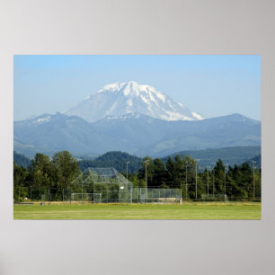 Poster Les tours du mont Rainier sur le terrain de footba