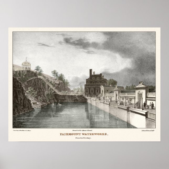 Poster Les travaux d'eau à Fairmount Philadelphia (Devant)