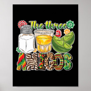 Poster Les Trois Amigos Tequila Salt Lime Cinco De Mayo