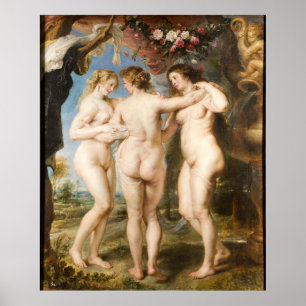 Poster Les Trois Grâces, par Peter Paul Rubens vers 1635