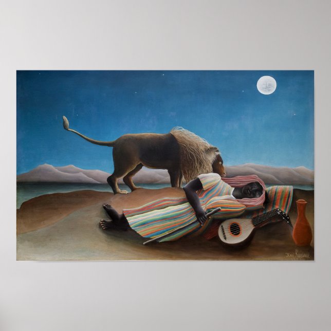 Poster Les Tsiganes qui dorment | Henri Rousseau | (Devant)