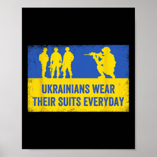 Poster Les Ukrainiens portent leurs costumes Stand With U