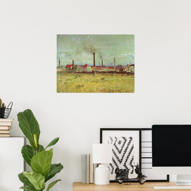 Poster Les usines à Asnieres par Vincent van Gogh (Bureau à domicile)
