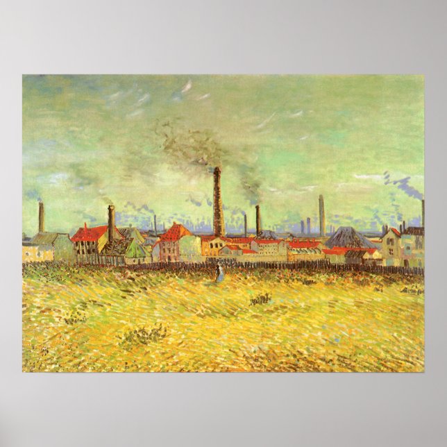 Poster Les usines à Asnieres par Vincent van Gogh (Devant)