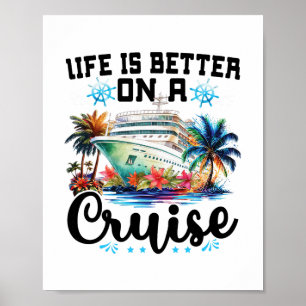 Poster Les vacances en famille sur un bateau de croisière