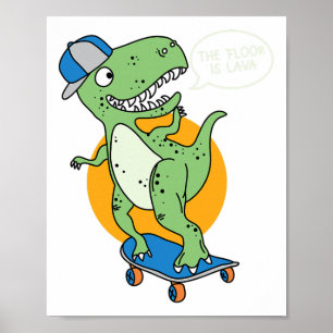 Poster Les vêtements de skateboard The Floor Is Lava 