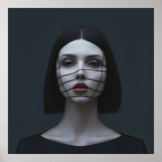 Poster Les visages dans la mode