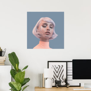 Poster Les visages dans la mode