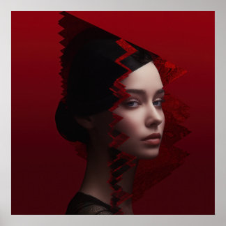 Poster Les visages dans la mode