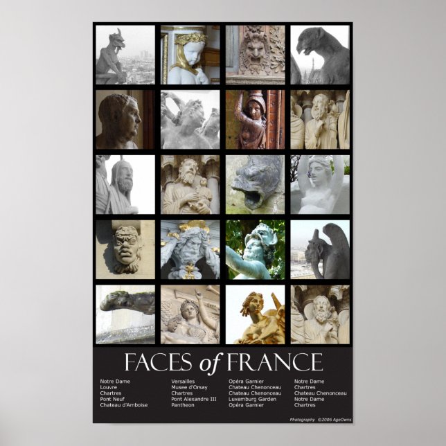 Poster Les visages de France (Devant)