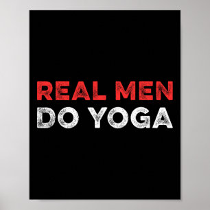 Poster Les vrais hommes font du yoga instructeur de médit