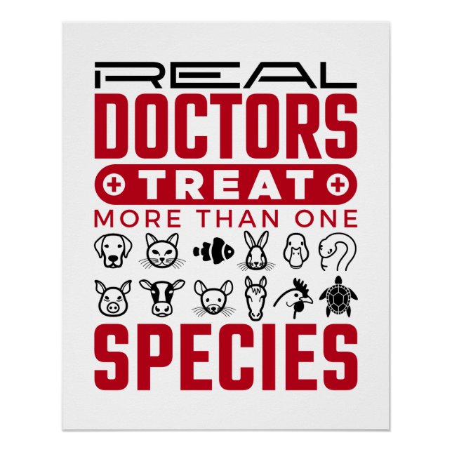 Poster Les vrais médecins traitent plus d'une espèce Vété (Devant)