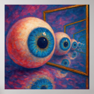 Poster "Les yeux au-delà de jamais" - Un portrait surréal