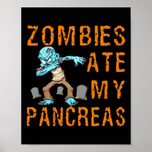 Poster Les zombies mangent mes ancêtres - Diabète amusant
