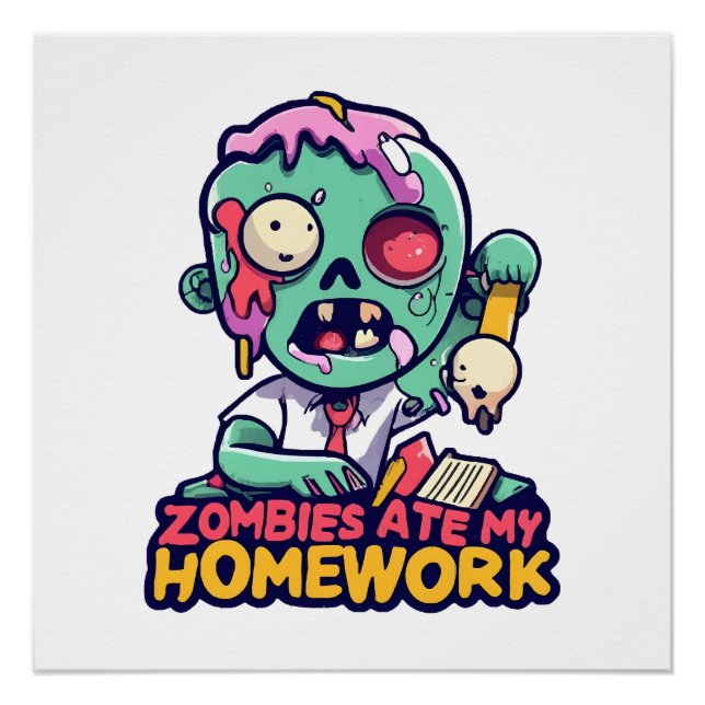 Poster Les zombies ont mangé mes devoirs (Devant)