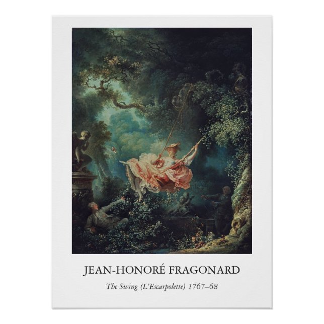 Poster L'Escarpolette de Fragonard – Art rococo (Devant)