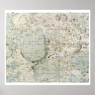 POSTER L'ESPACE : LUNE MAP, 1972