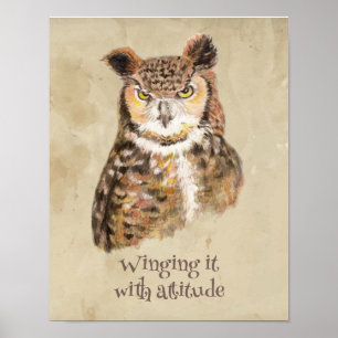 Poster L'espionner avec l'attitude Owl Sassy Attitude Imp