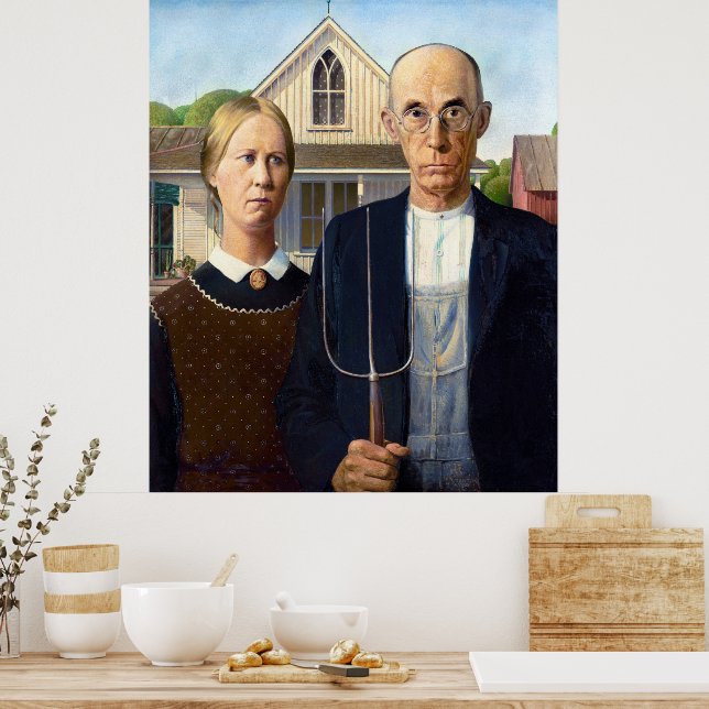 Poster L'Esprit Agricole, Grant Wood American Gothic (Cuisine)