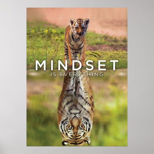 Poster L'Esprit Est Tout - Tiger Hustère Motivationnel (Devant)
