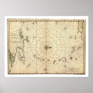 Poster Lesser Antilles Map 1650