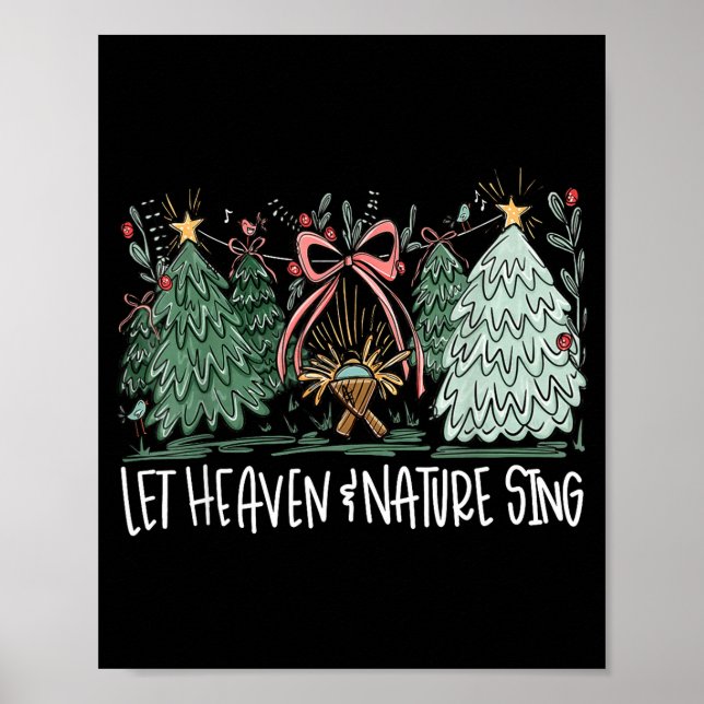 Poster Let Heaven &amp; Nature Sing Christmas Baby Jesus  (Devant)