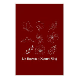 Poster Let Heaven and Nature Sing Floral Line Art