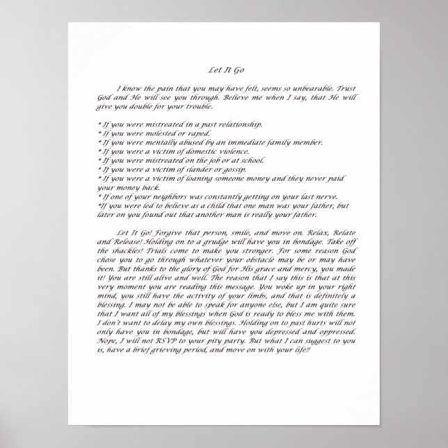 Poster Let It Go (Devant)