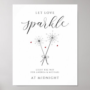 Poster Let Love Sparkle - Sparkler Sendoff Sign Mariage