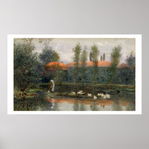 Poster L'étang de William Morris travaille à l'abbaye de
