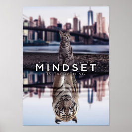 Poster L'état d'esprit est tout - Chat et Tigre réflexion