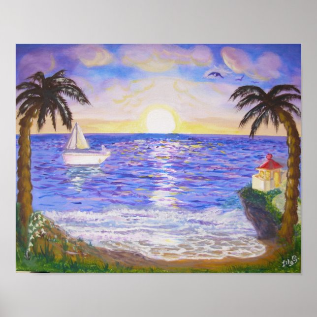 Poster L'été calme à la plage (Devant)