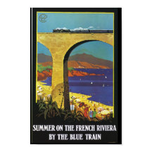 L'été du train bleu sur l'affiche de la Côte d'Azu
