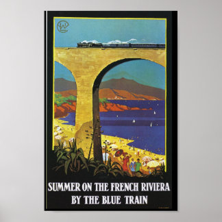 Poster L'été du train bleu sur l'affiche de la Côte d'Azu