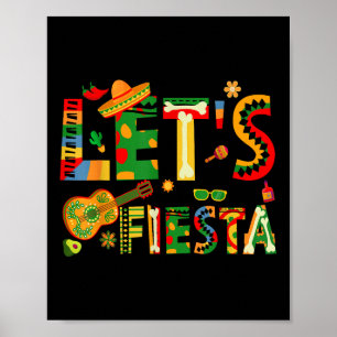 Poster Lets Fiesta Cinco De Mayo Parti Mexicain Guitare