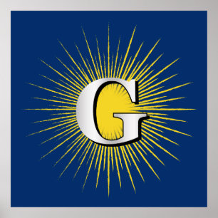 Poster Letter G – masonic symbol