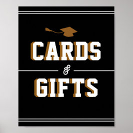 Poster Letterman Graduation BLACK Cards & Favors 