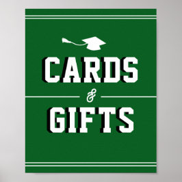 Poster Letterman Graduation GREEN Cards & Favors 