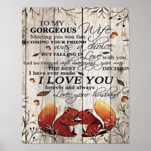 Poster Lettre à ma femme   Cadeau mignon pour votre femme