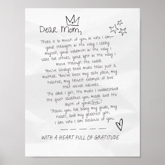 Poster Lettre à maman (Devant)