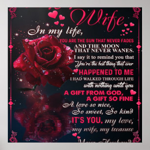 Poster Lettre À Mon Cadeau Femme, Couple Love Cadeau Mari