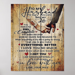 Poster Lettre À Mon Mari, Belle Citations Cadeau